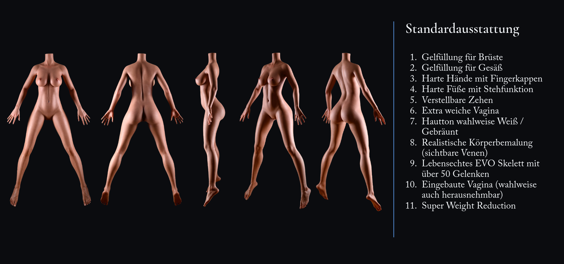 Lusandy Körpermaße und Abmessungen - TPE Liebespuppe